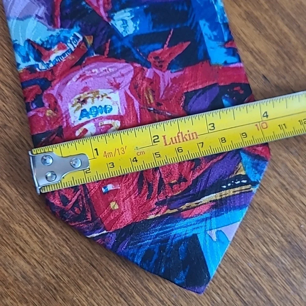 RM STYLE RALPH MARLIN 1994 Tatsu Nakatsu Formula 1 Red Power Silk Tie - Picture 9 of 11